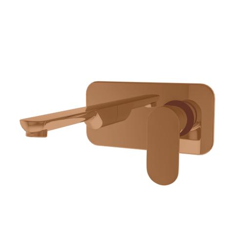 Single Lever Basin Mixer Wall Mounted Rose Gold